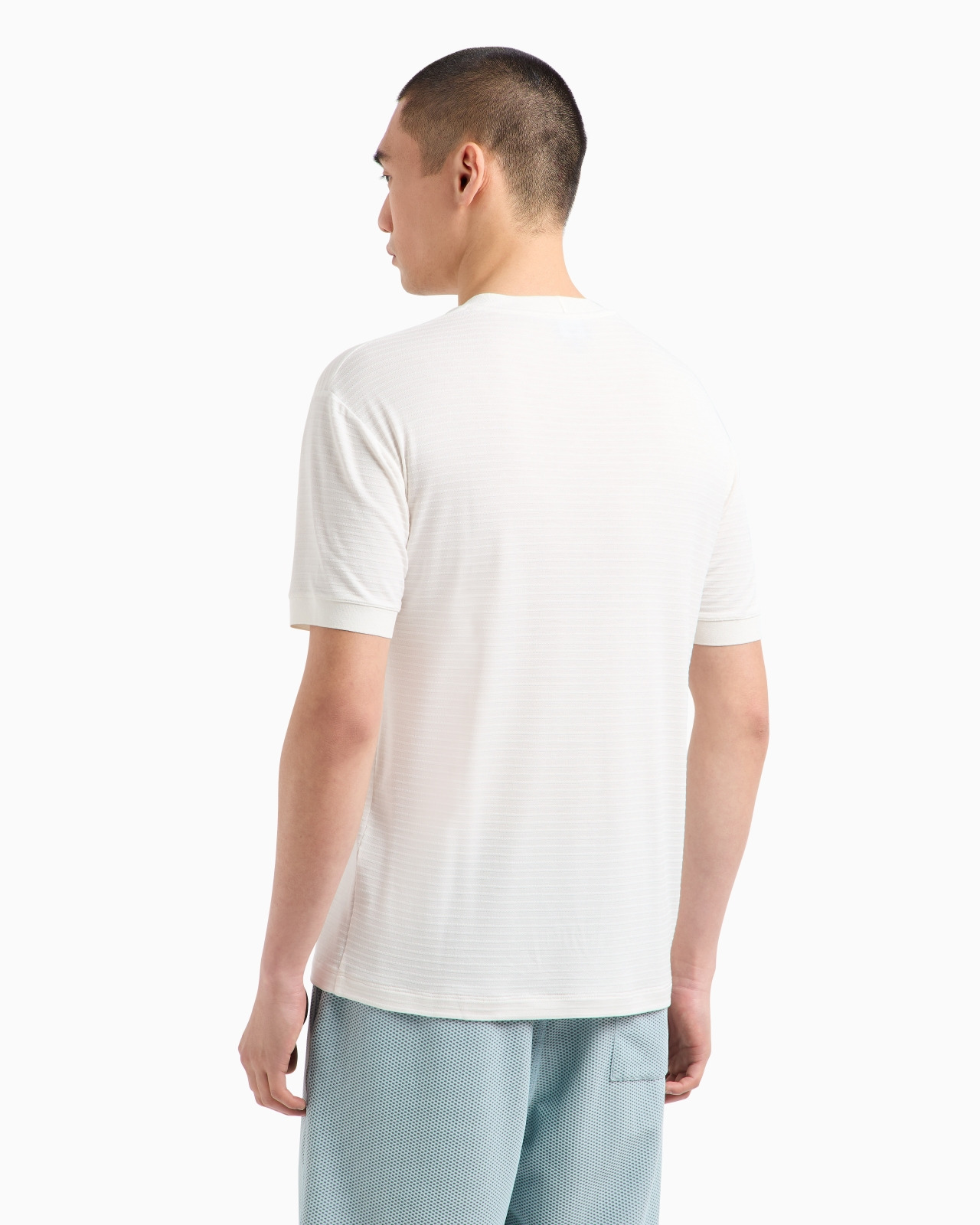 EMBROIDERED VISCOSE CREW-NECK T-SHIRT - 3