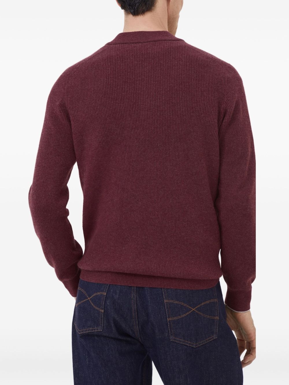 ribbed henley sweater - 5