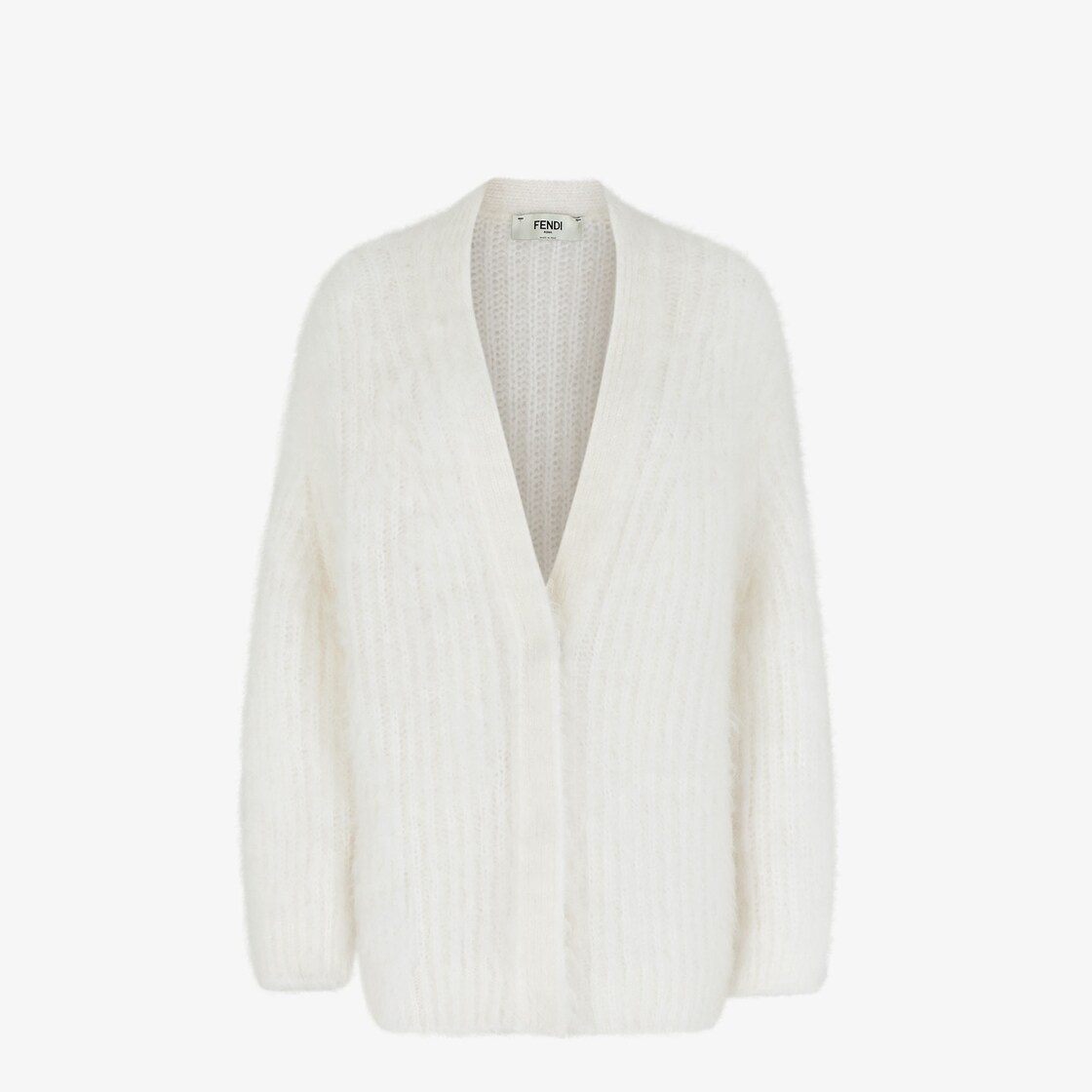 White mohair cardigan - 1