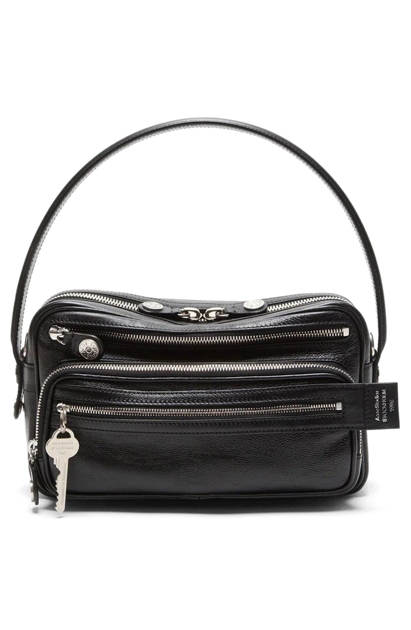 Acne Studios Small Camero Leather Shoulder Bag in Black at Nordstrom - 8