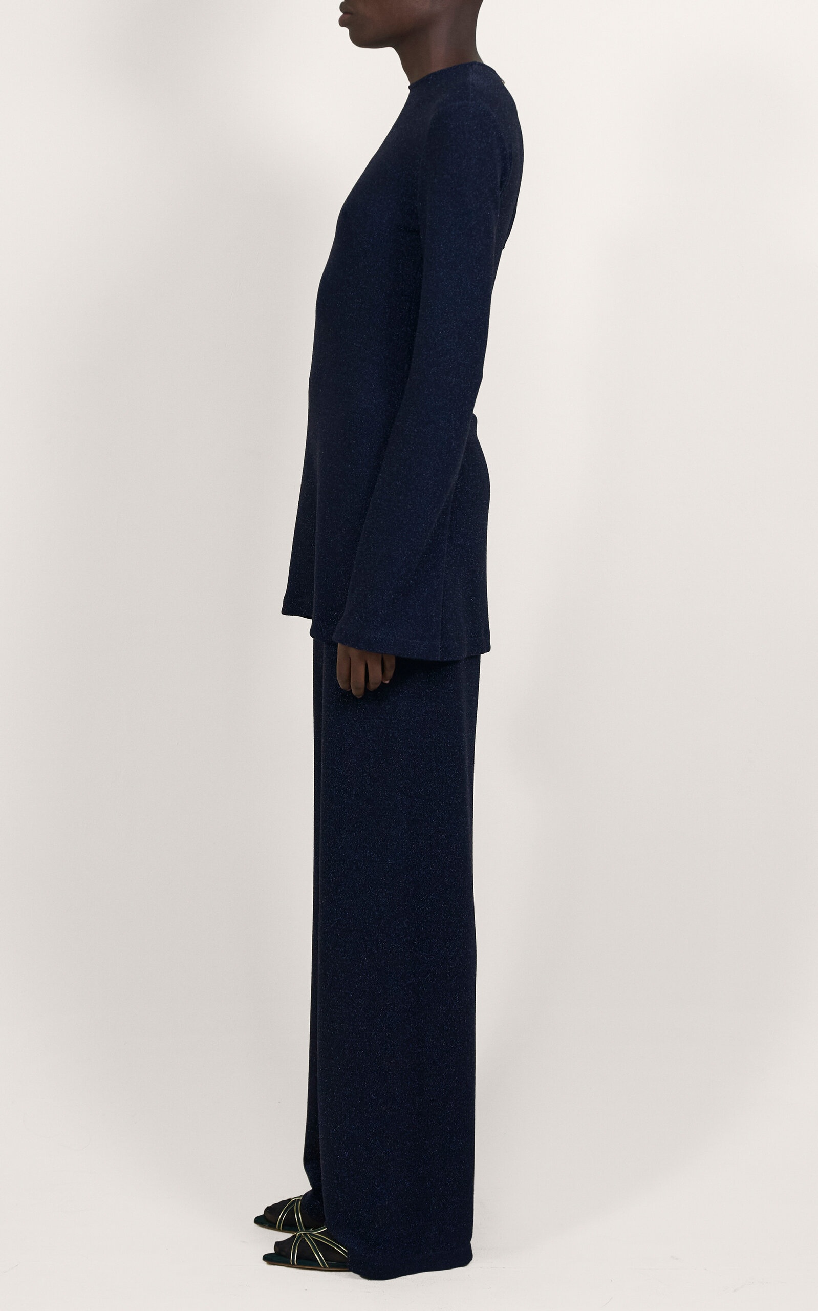Pleasurable Effects Knit Lurex Pants navy - 4