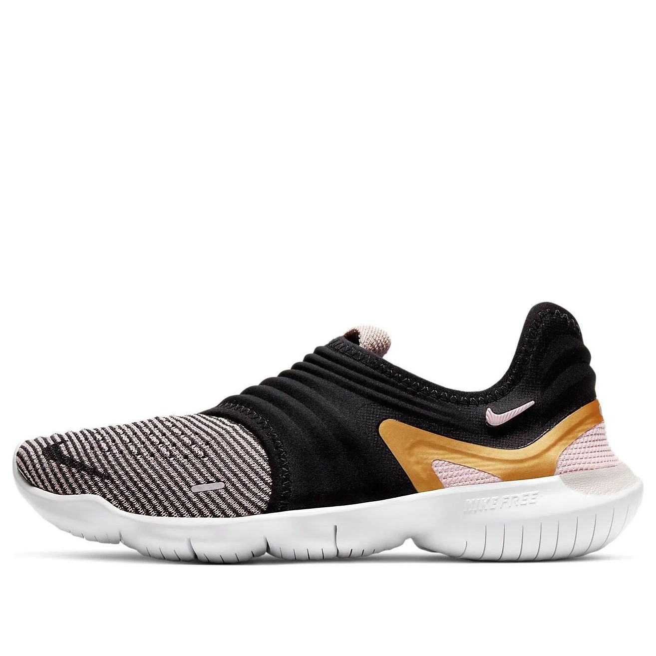 (WMNS) Nike Free RN Flyknit 3.0 For Black/Golden AQ5708-010 - 1