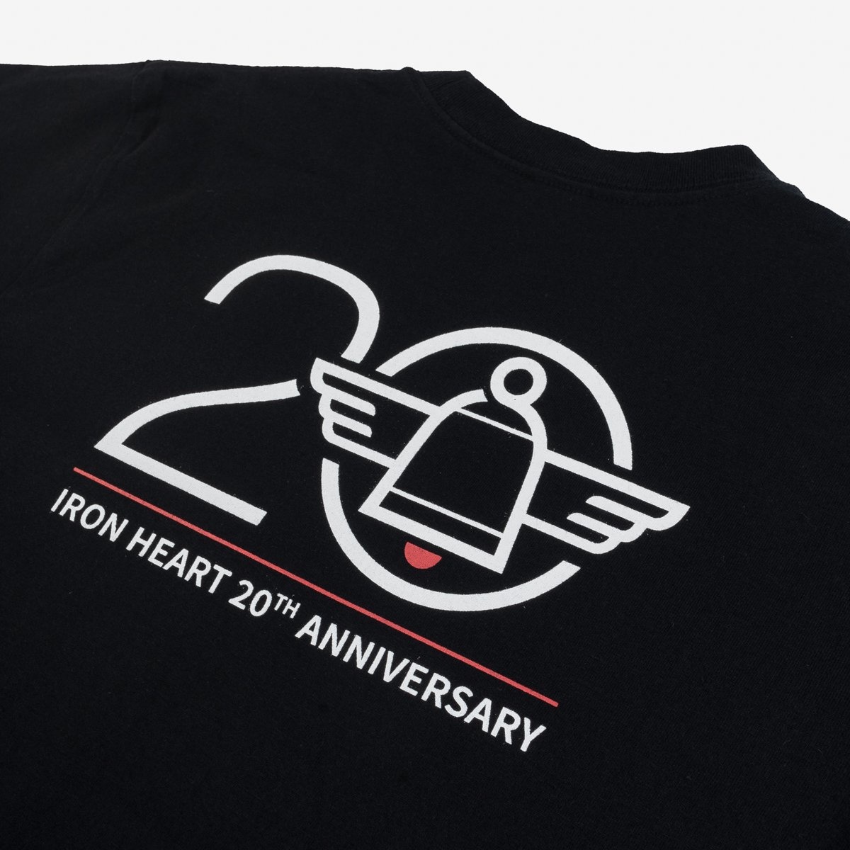 7.5oz Printed "20th Anniversary" Loopwheel Crew Neck T-Shirt - Black - 5