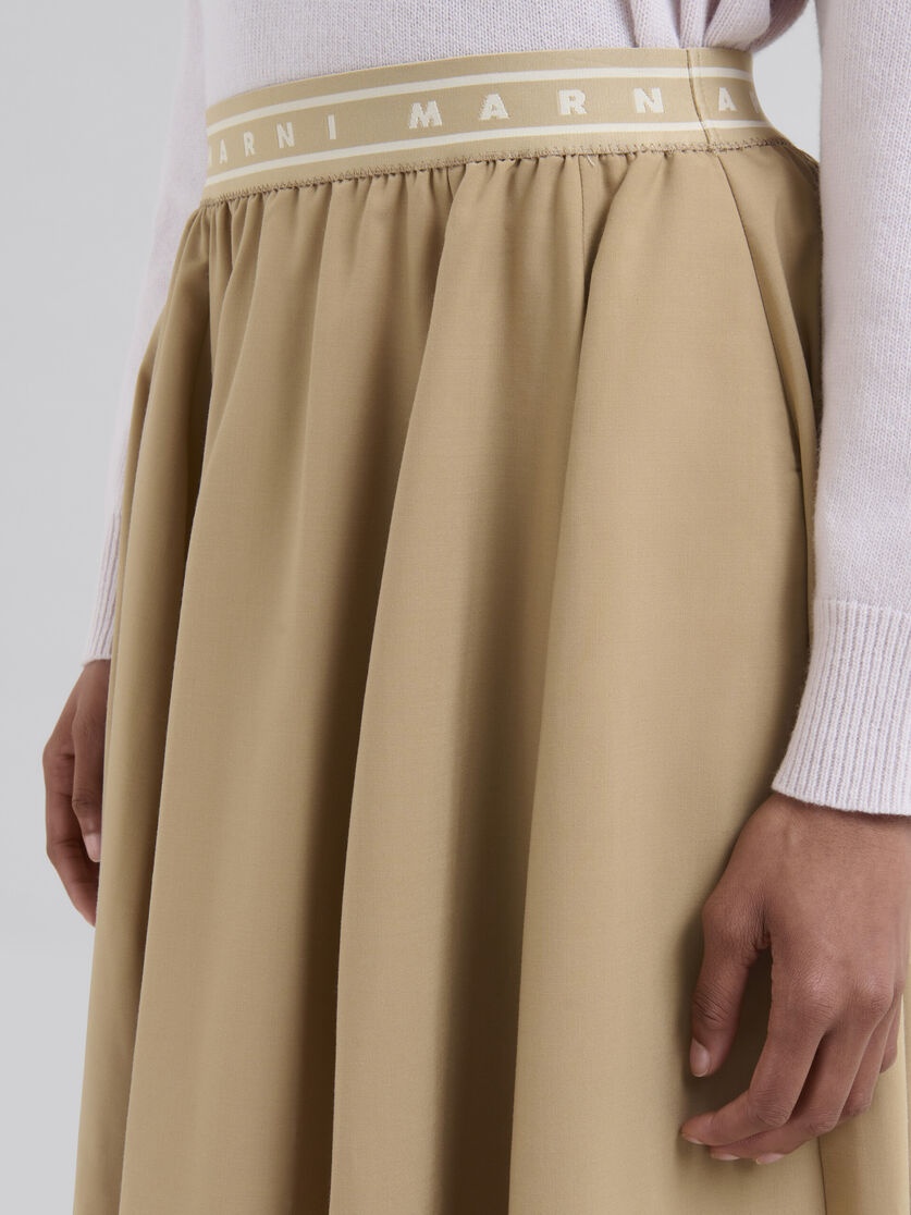 BEIGE WOOL BLEND MIDI SKIRT WITH MARNI SYMBOL - 4