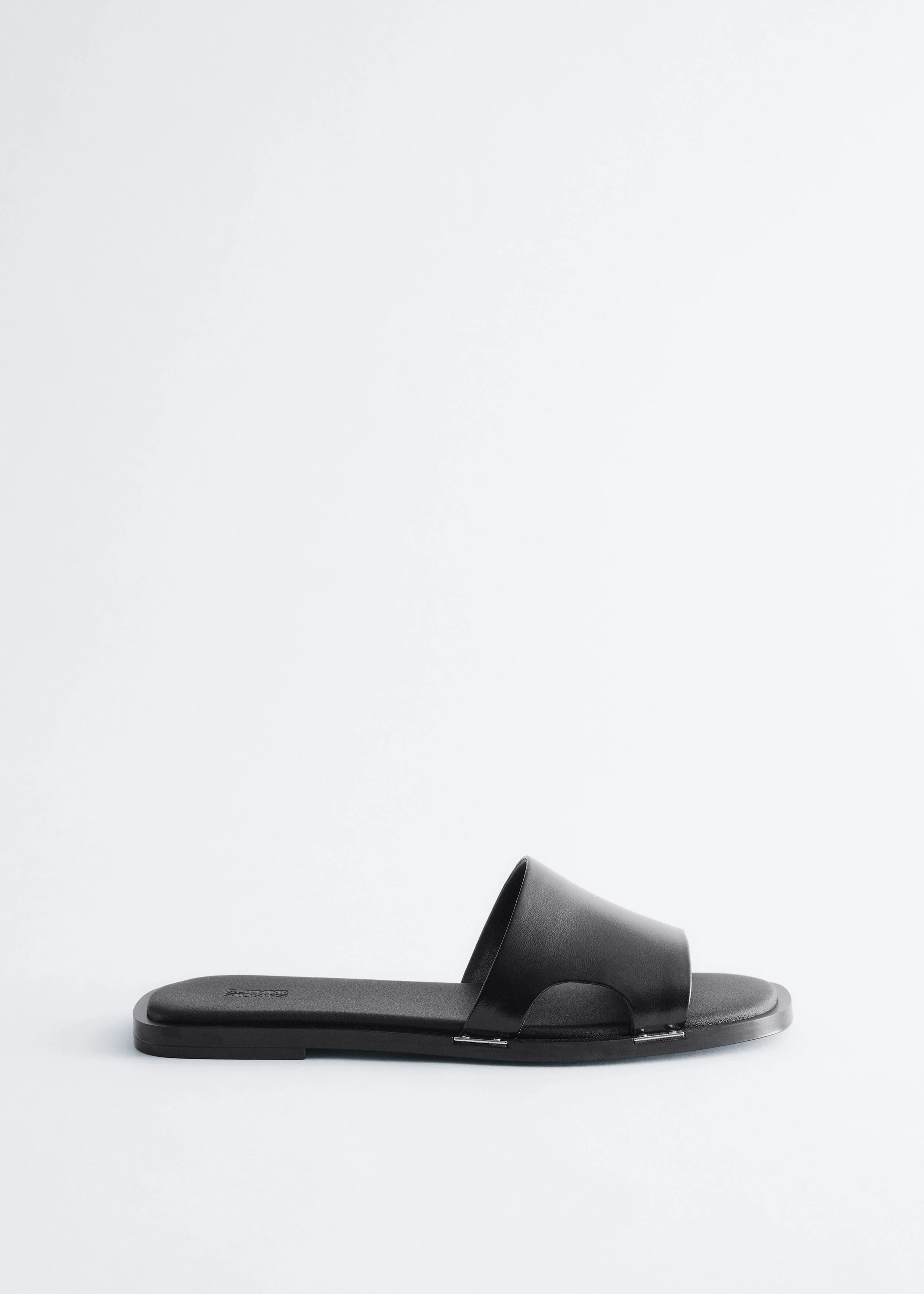 Metal-Detail Leather Slides - 1