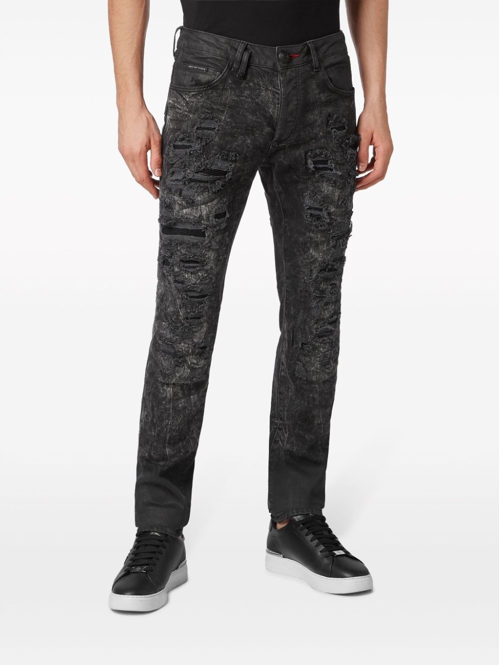 mid-rise distressed jeans - 3