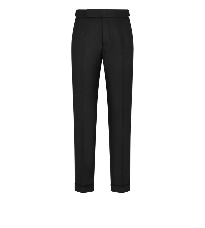 WOOL SILK LINEN SHARKSKIN PANT 1