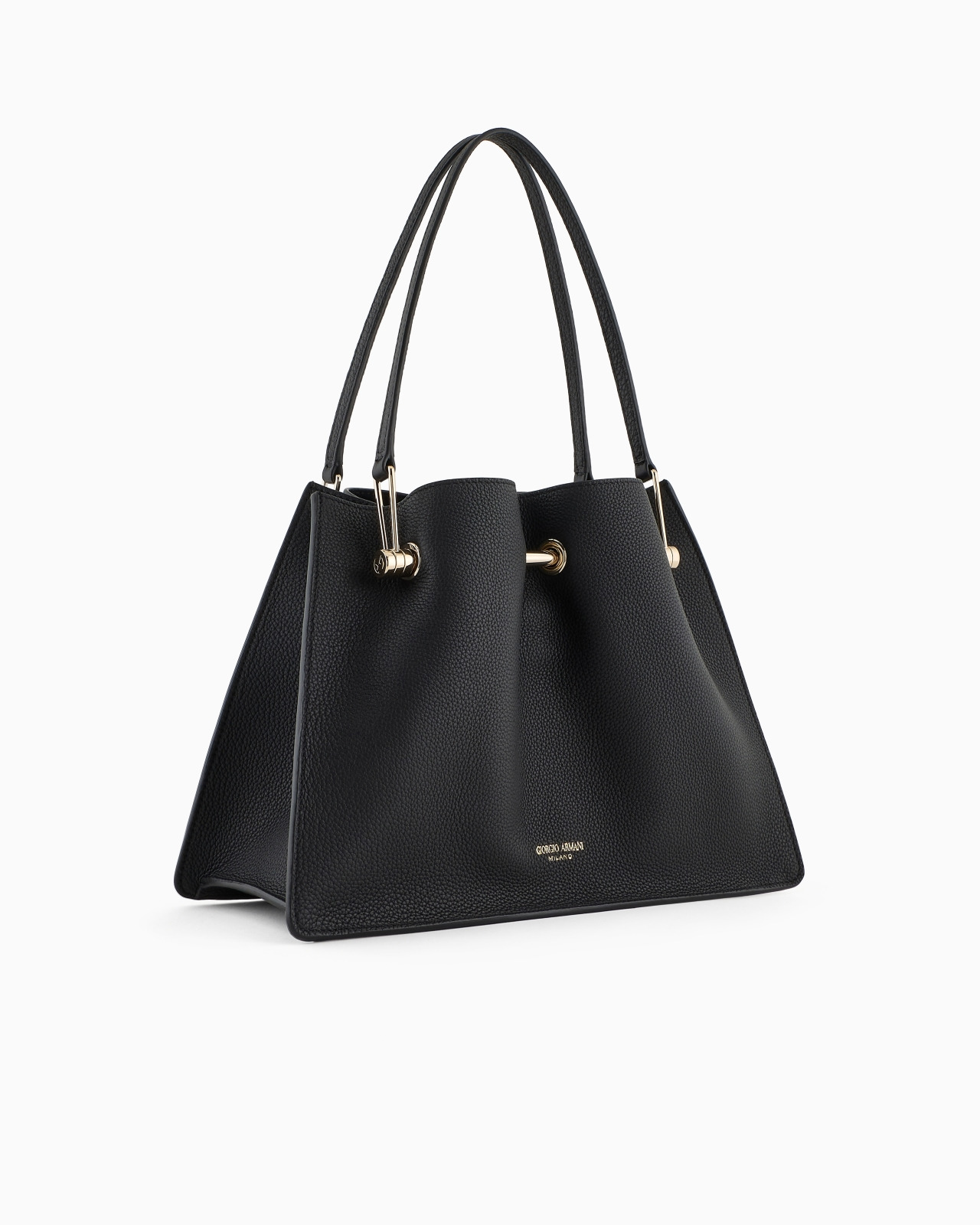 SMALL PEBBLED-LEATHER SHOPPER BAG - 2