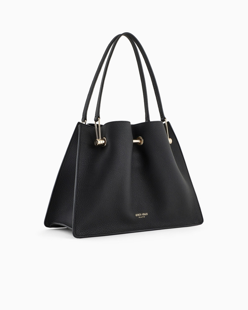 GIORGIO ARMANI SMALL PEBBLED-LEATHER SHOPPER BAG outlook