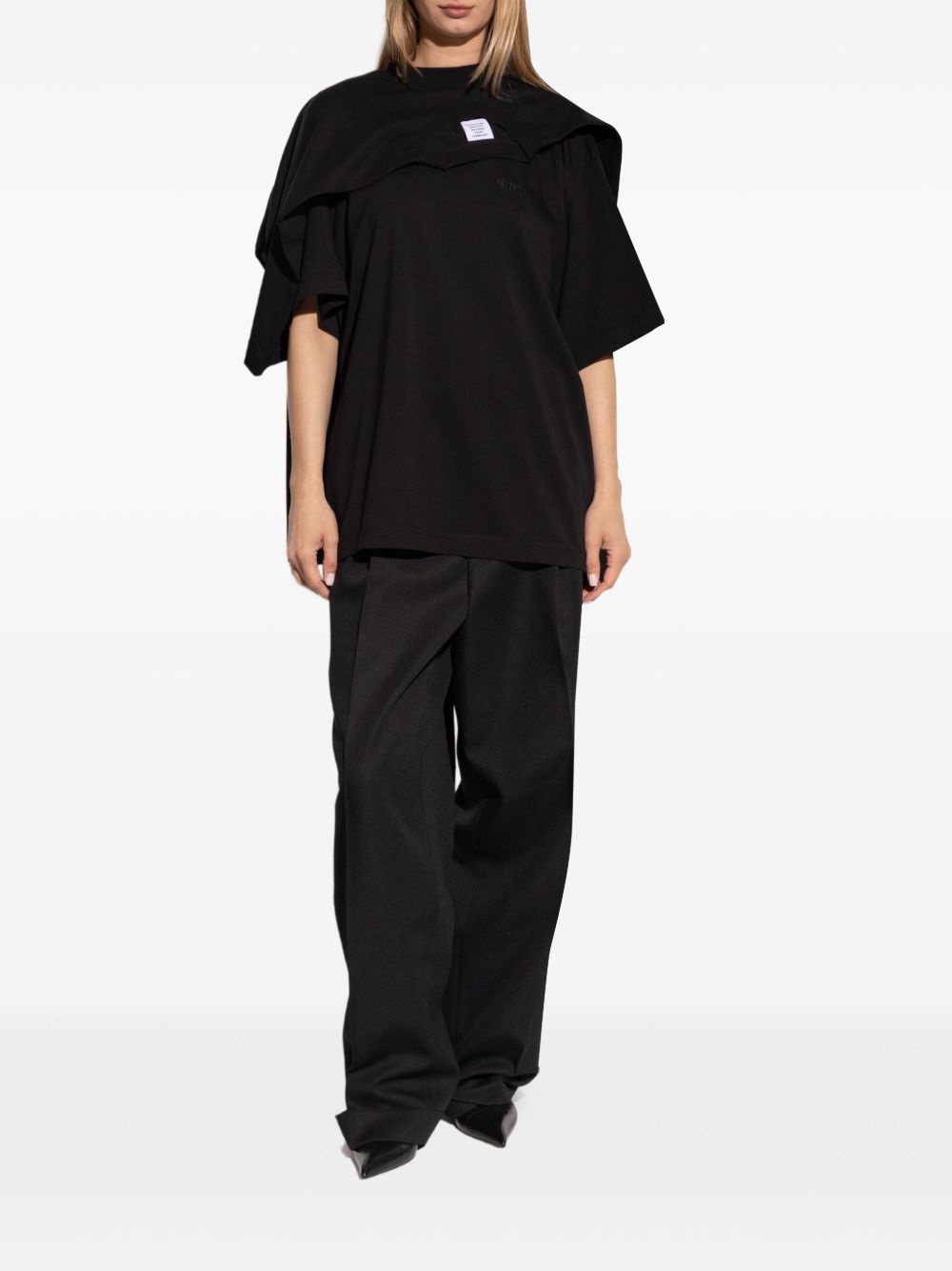 layered-panel T-shirt - 2