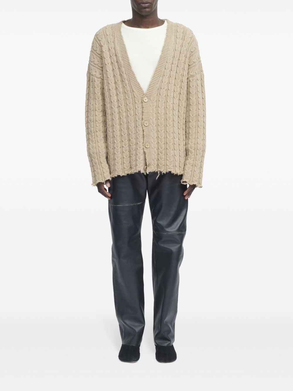 V-neck cabel-knit cardigan - 2