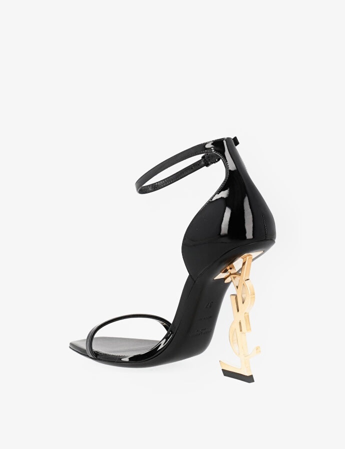Saint Laurent patent leather sandals with logo heel - 3