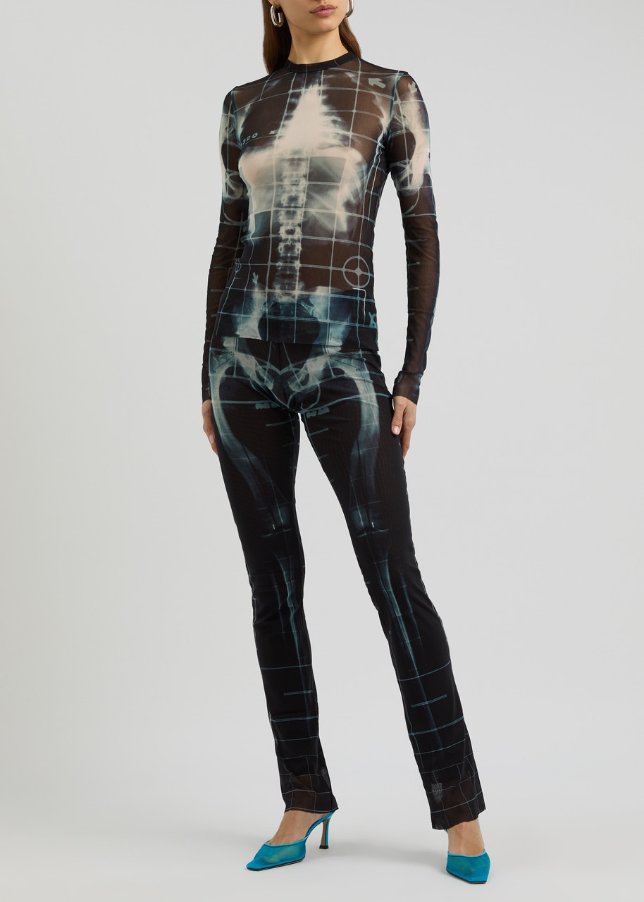 Jean Paul Gaultier Printed Stretch-tulle top - 4