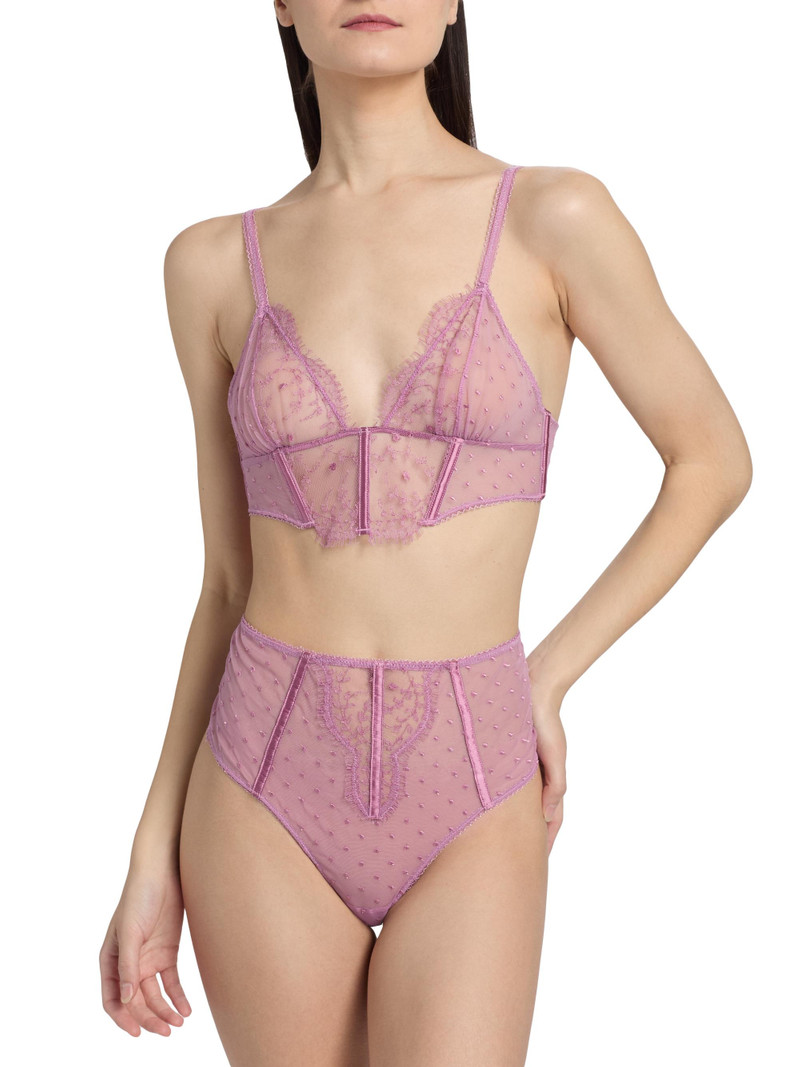 Women's Merci Beaucoup Laced Longline Bra - Mauve 3