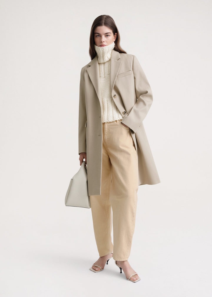 Tailored cotton-gabardine coat overcast beige - 3