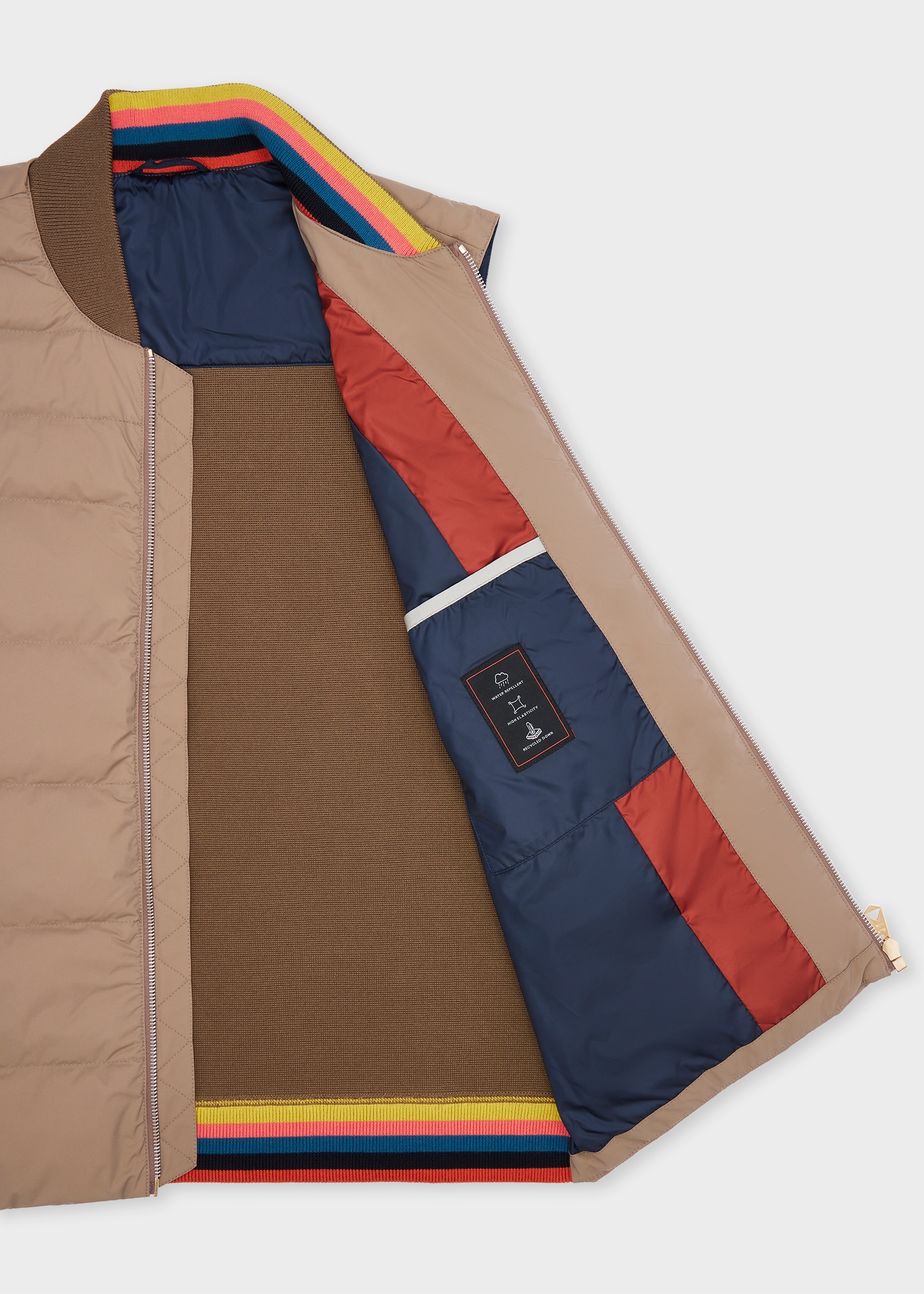 Taupe Hybrid Down Gilet - 4
