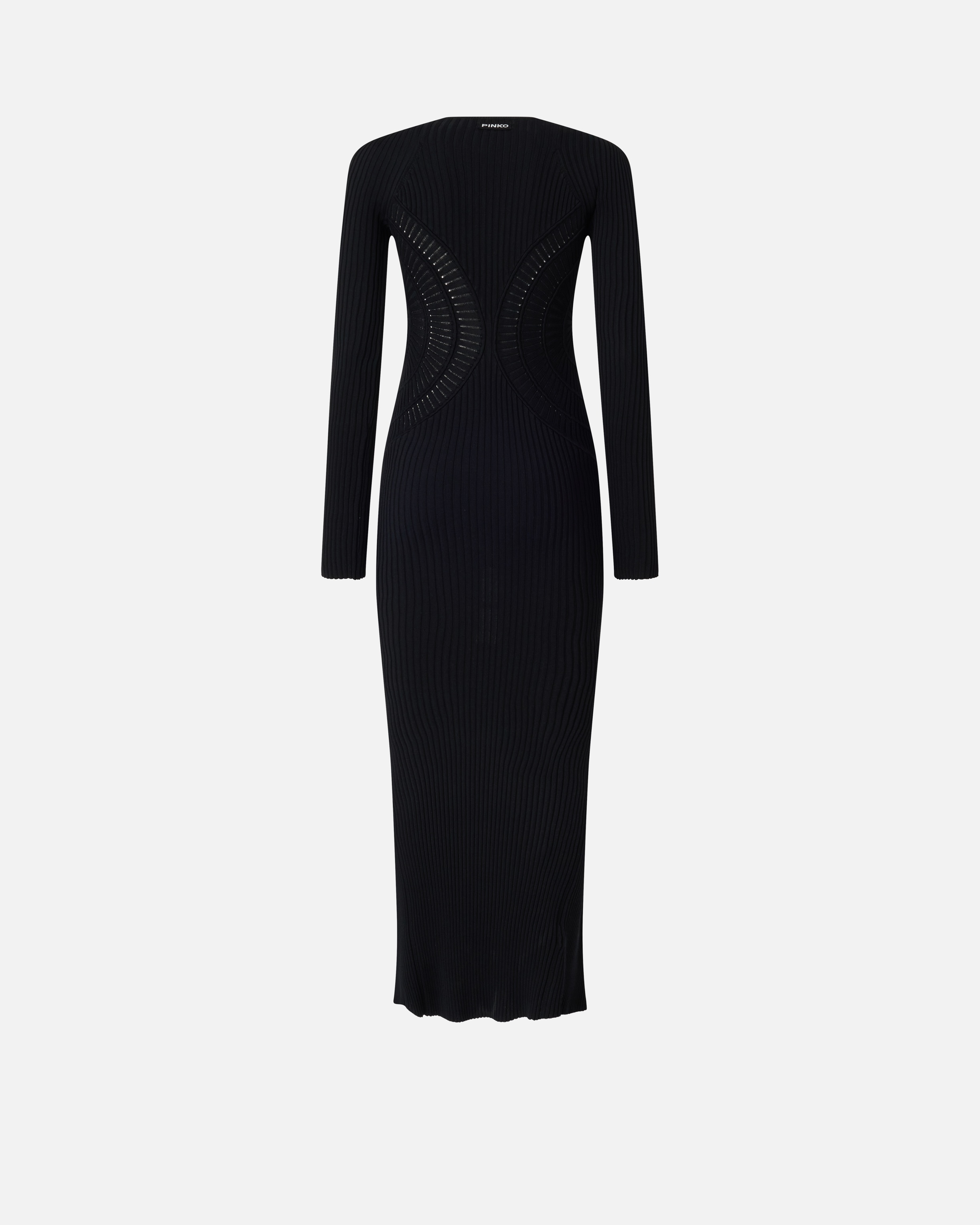 SLIM-FITTING RIBBED KNIT LONG DRESS - 2