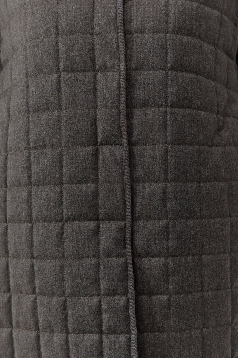 Wool Stitched Pillow Jacket - Mulch 6
