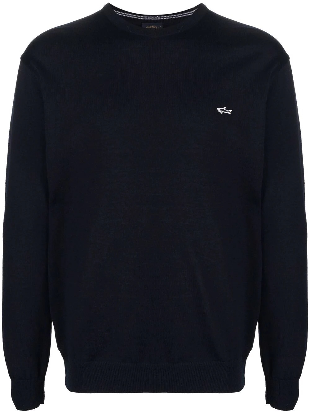 embroidered logo virgin wool sweater - 1