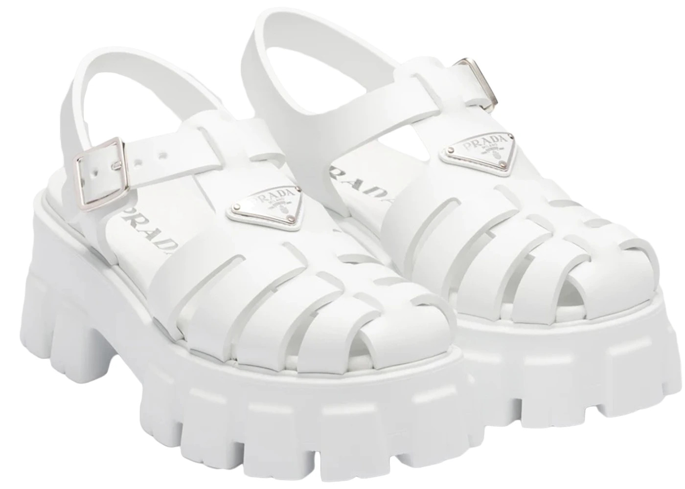 Prada Monolith Foam Rubber 55mm Sandals White - 2