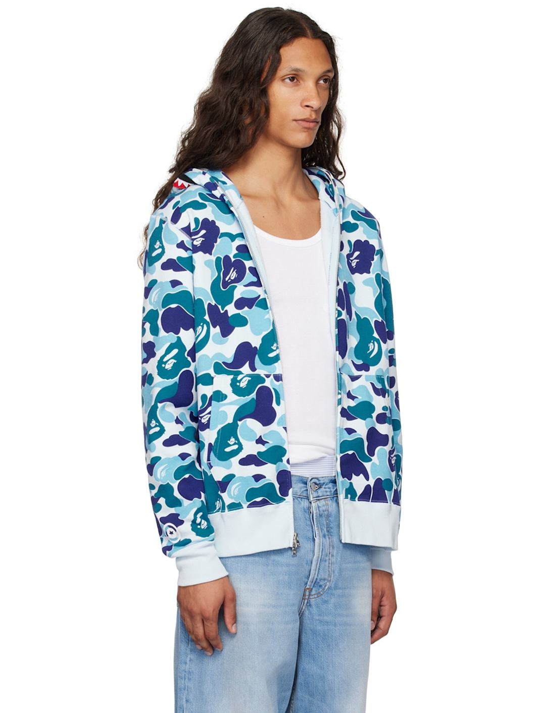 Blue ABC Camo Shark Full Zip Hoodie - 2