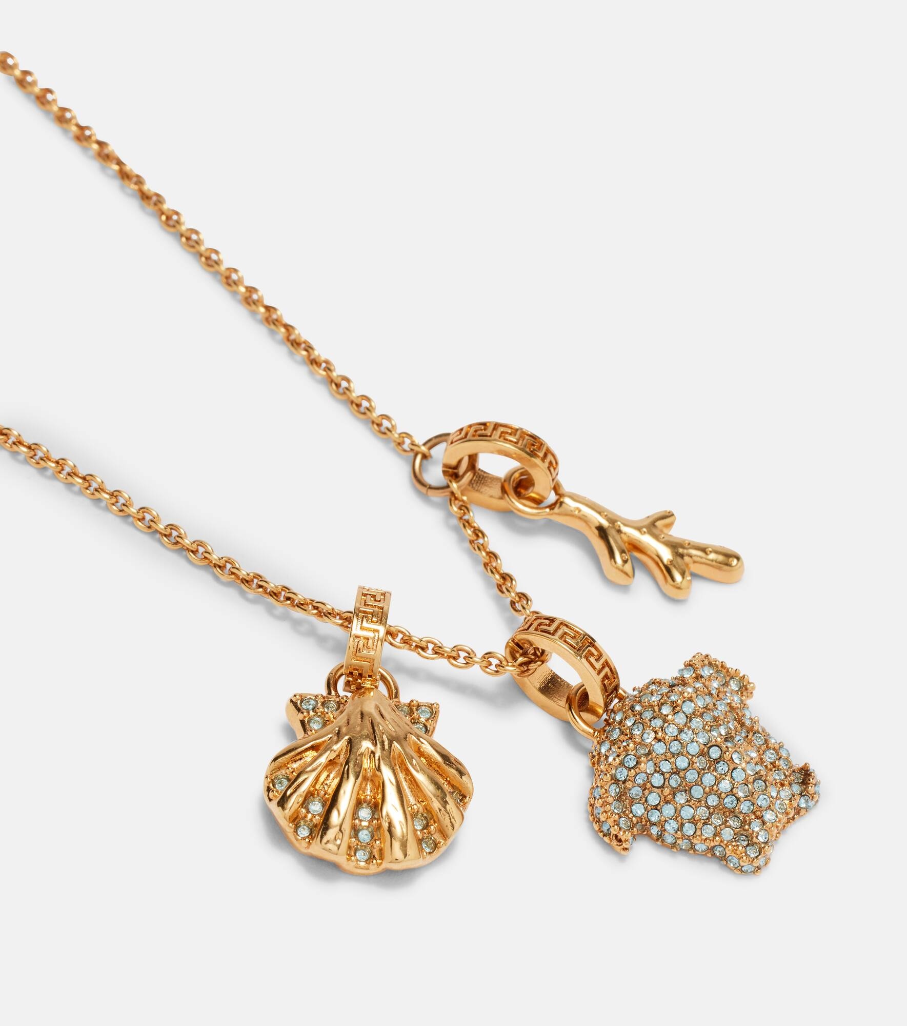 Medusa crystal-embellished charm necklace - 4