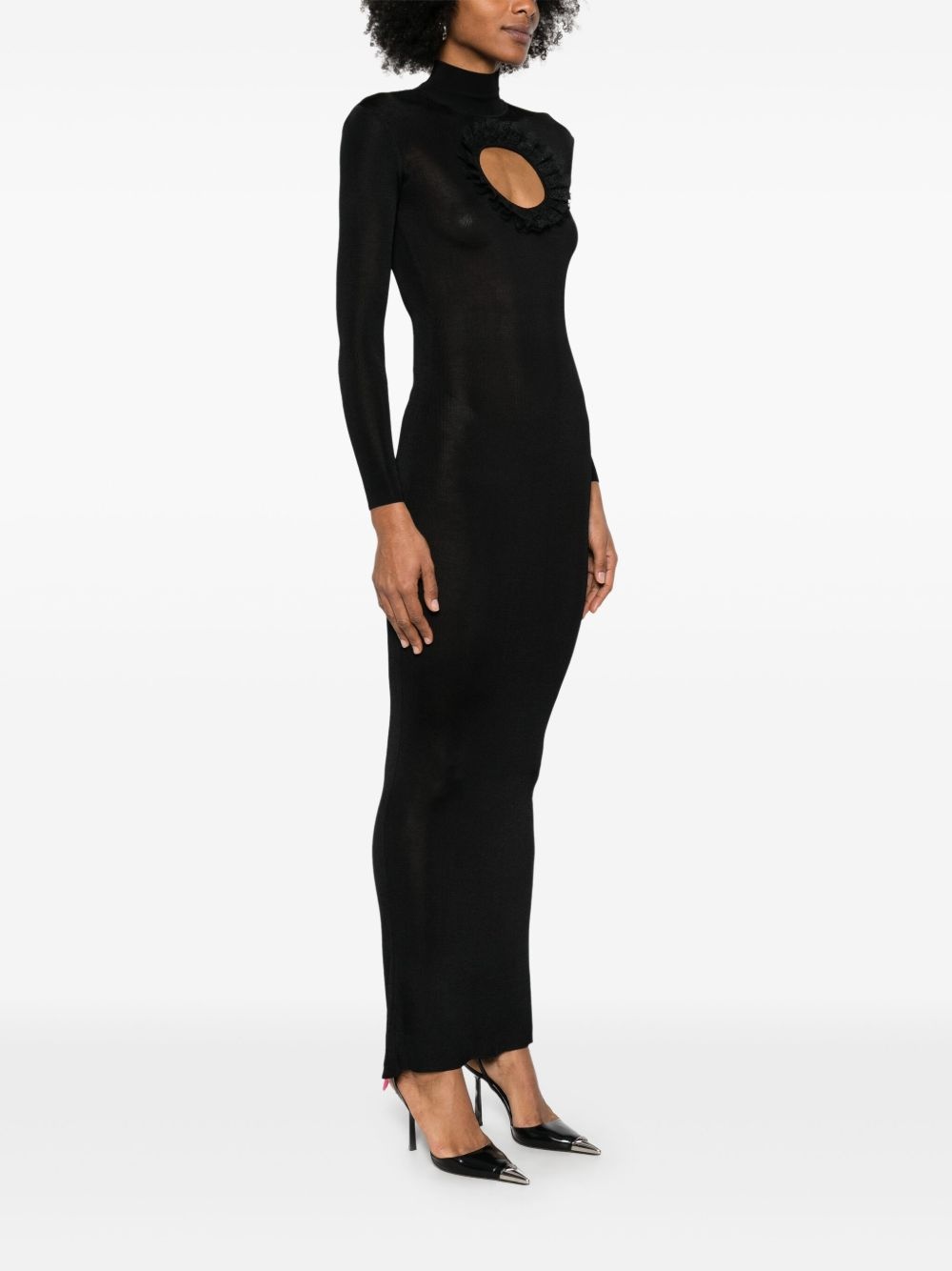 cut out-detail knitted maxi dress - 3