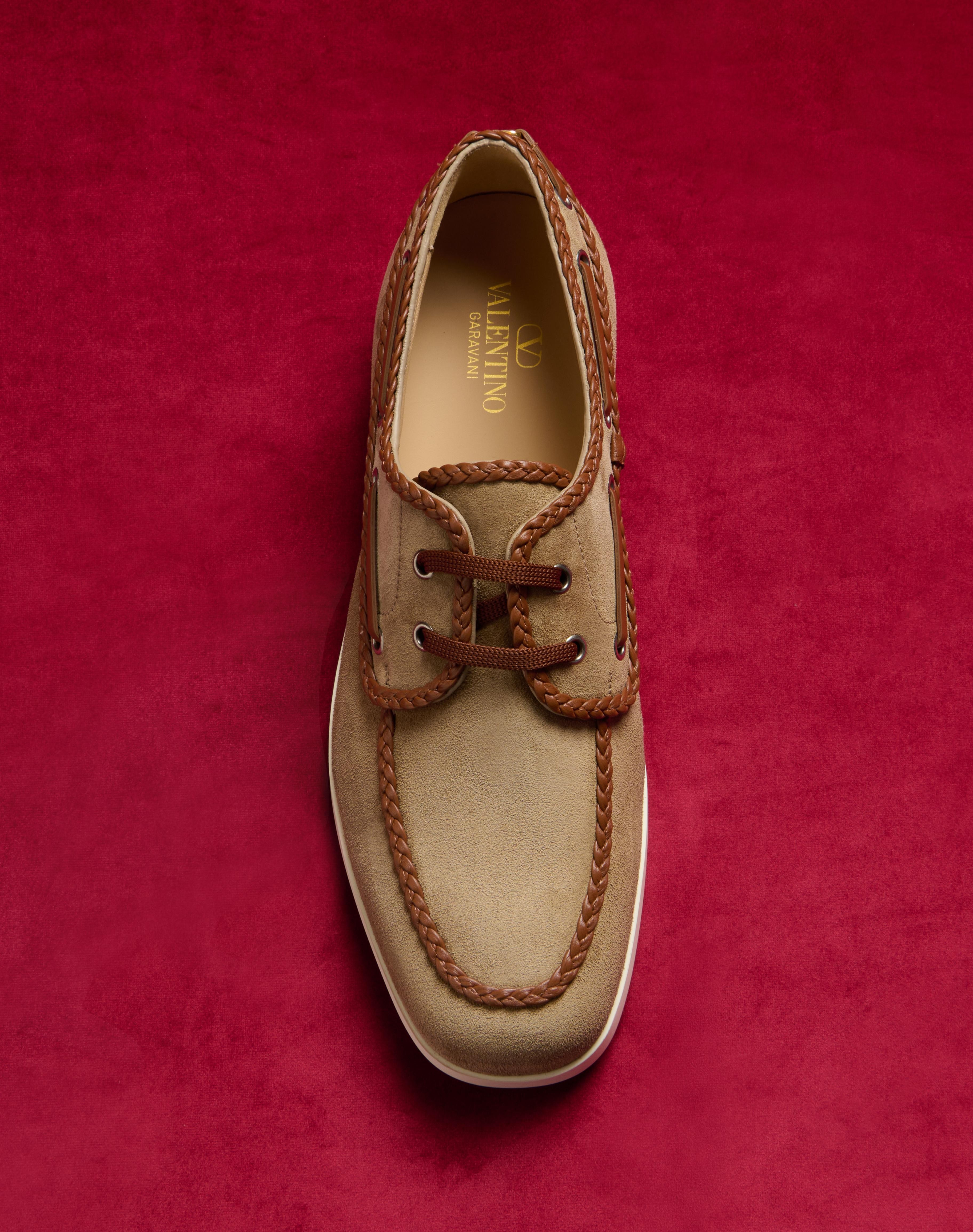 PALM AVENUE CRUST AND NAPPA LEATHER BOAT SHOE - 8