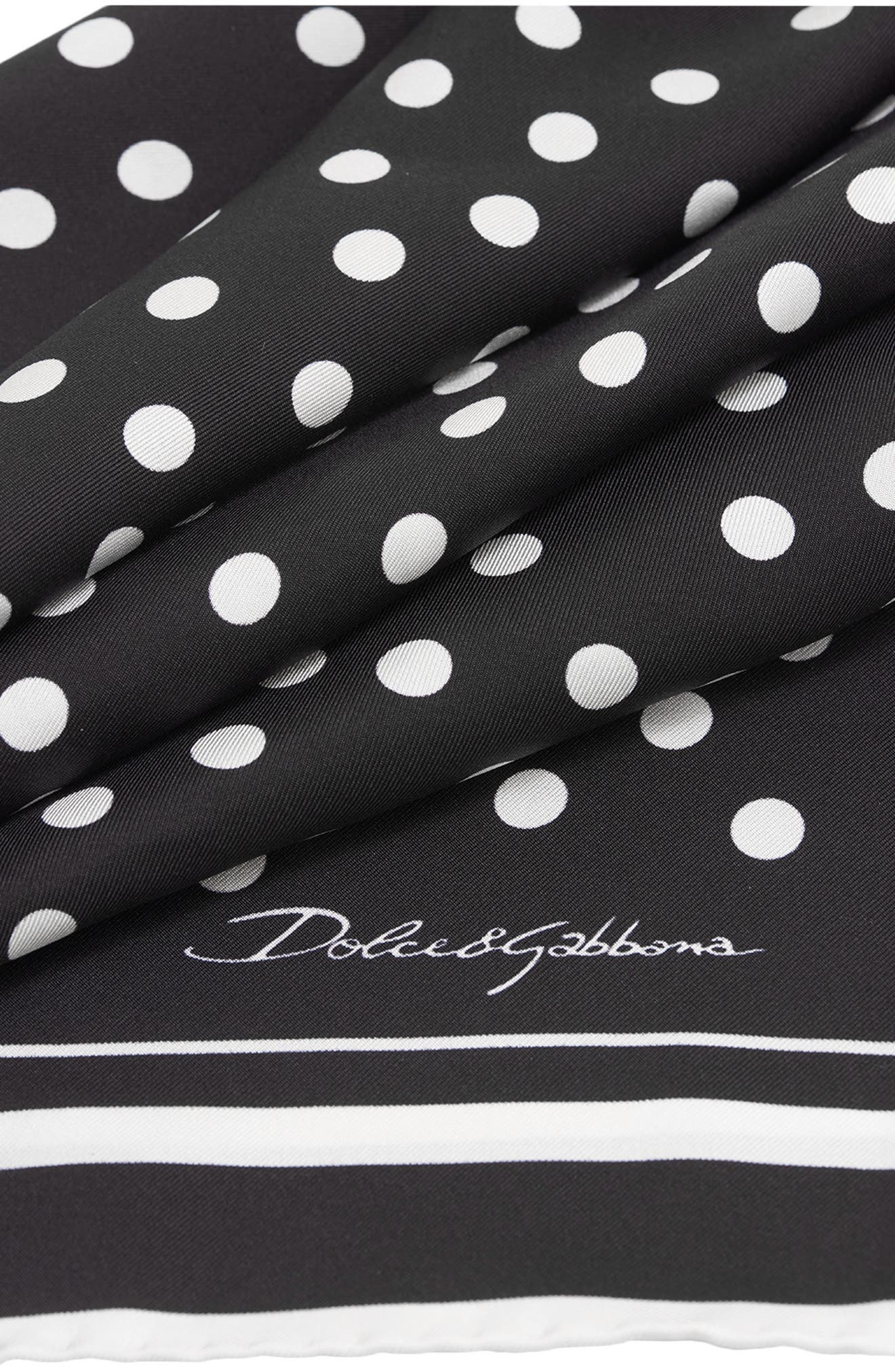 Polka Dot Silk Scarf - 4