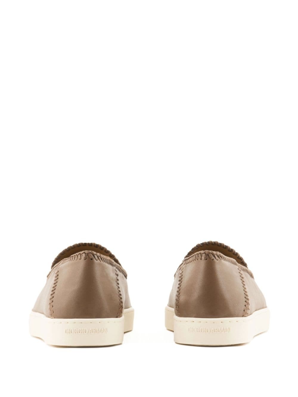 whipstitch-embellished leather sneakers - 3