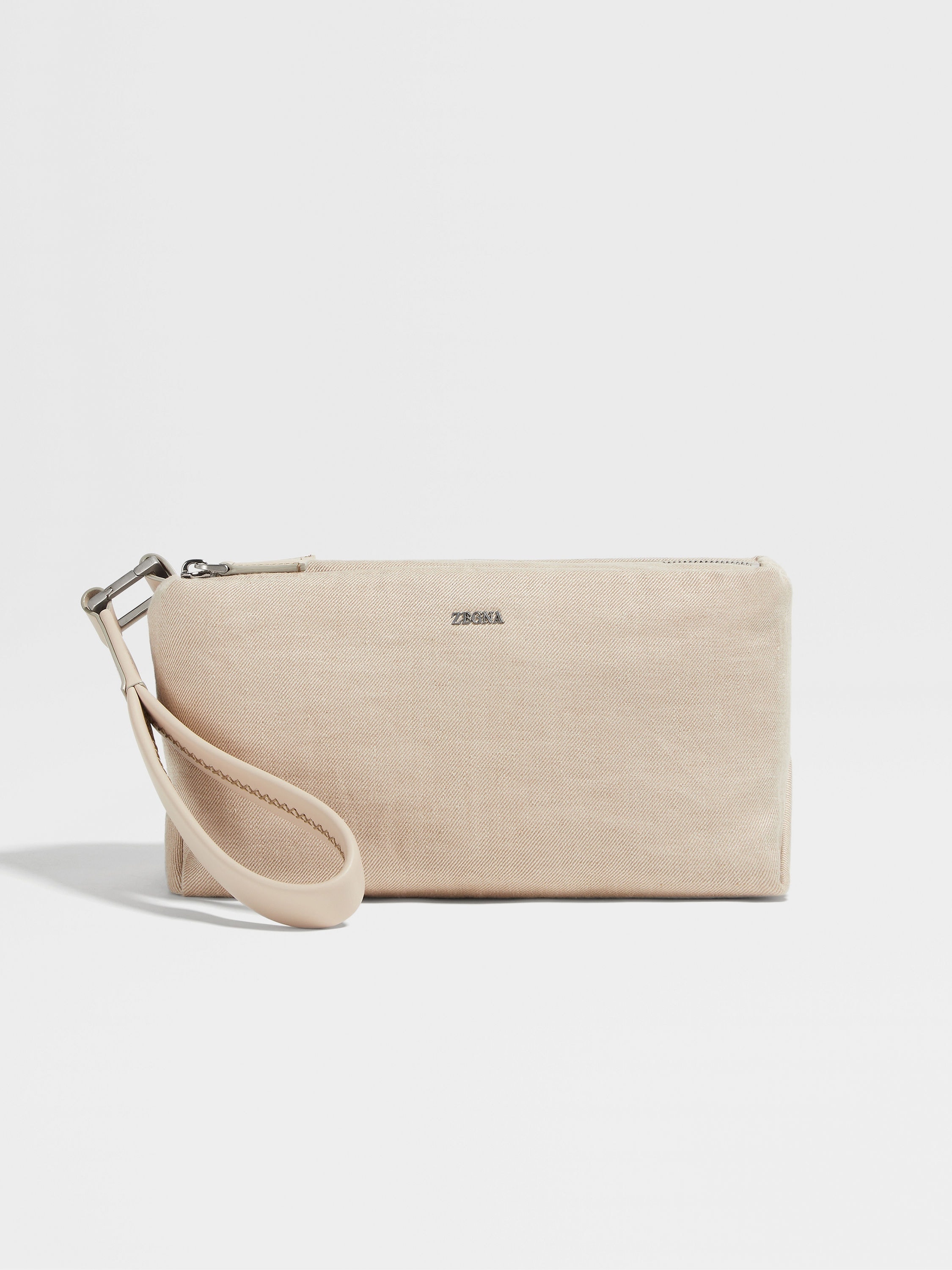 LIGHT BEIGE OASI LINO POUCH - 1