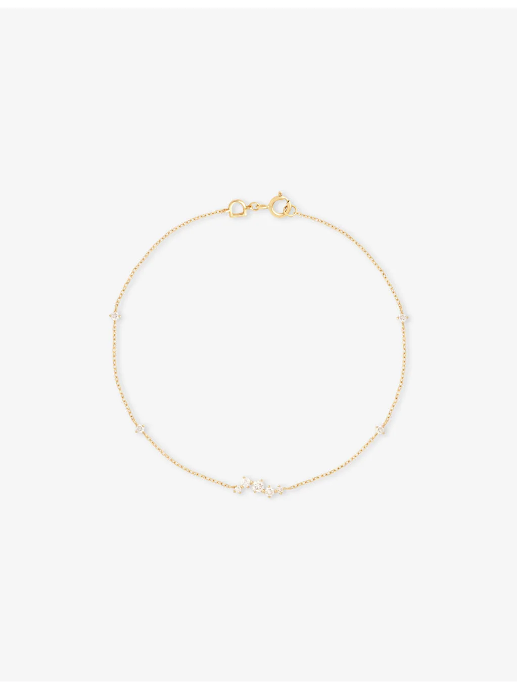 Cluster 14ct Yellow Gold And Lab-Grown Diamond Bracelet - 1