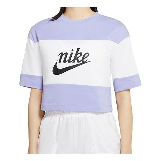 Nike Colorblock Version Round Neck Short Sleeve Tops Purple Light purple CK1302-100 - 1