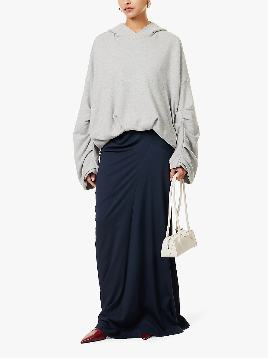 Herens draped cotton-jersey midi skirt - 2