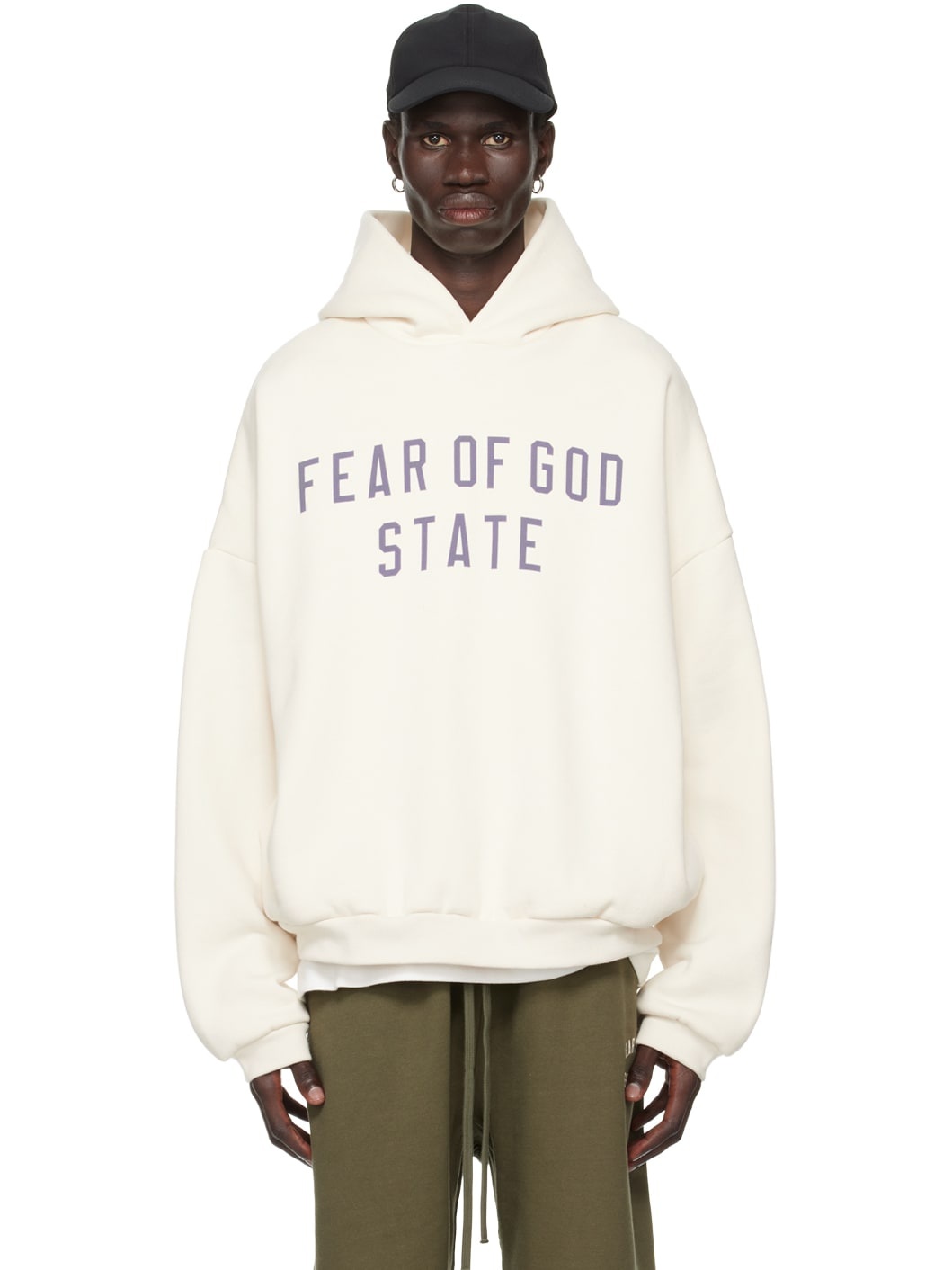 ESSENTIALS Off White Printed Logo Hoodie ssense REVERSIBLE
