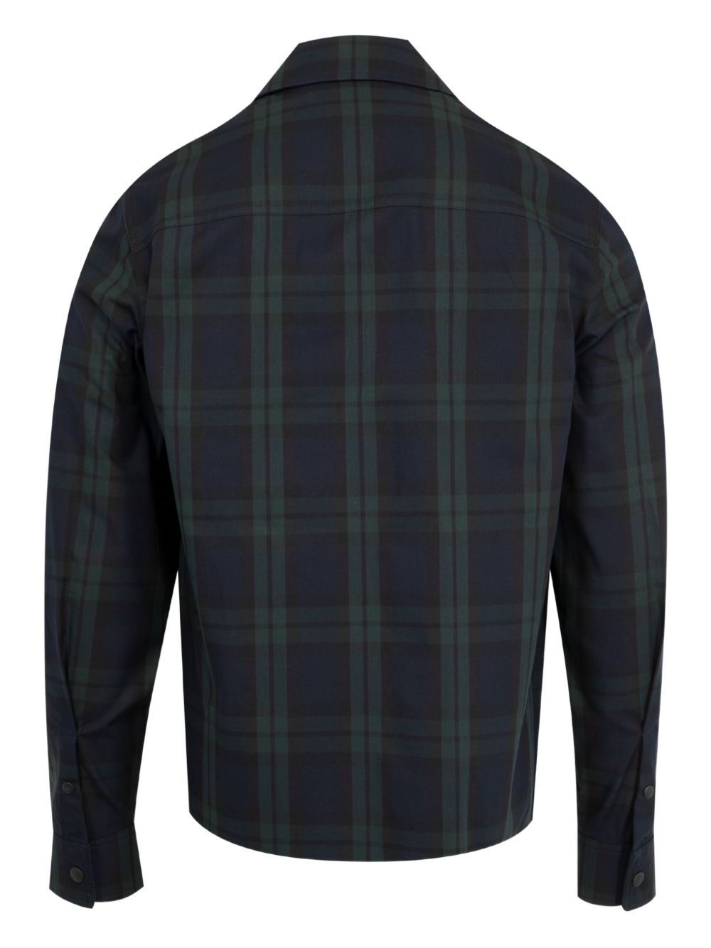 plaid zip-up shirt jacket - 2