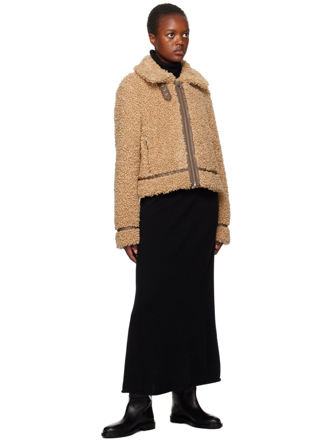 Brown Audrey Faux-Shearling Jacket - 4