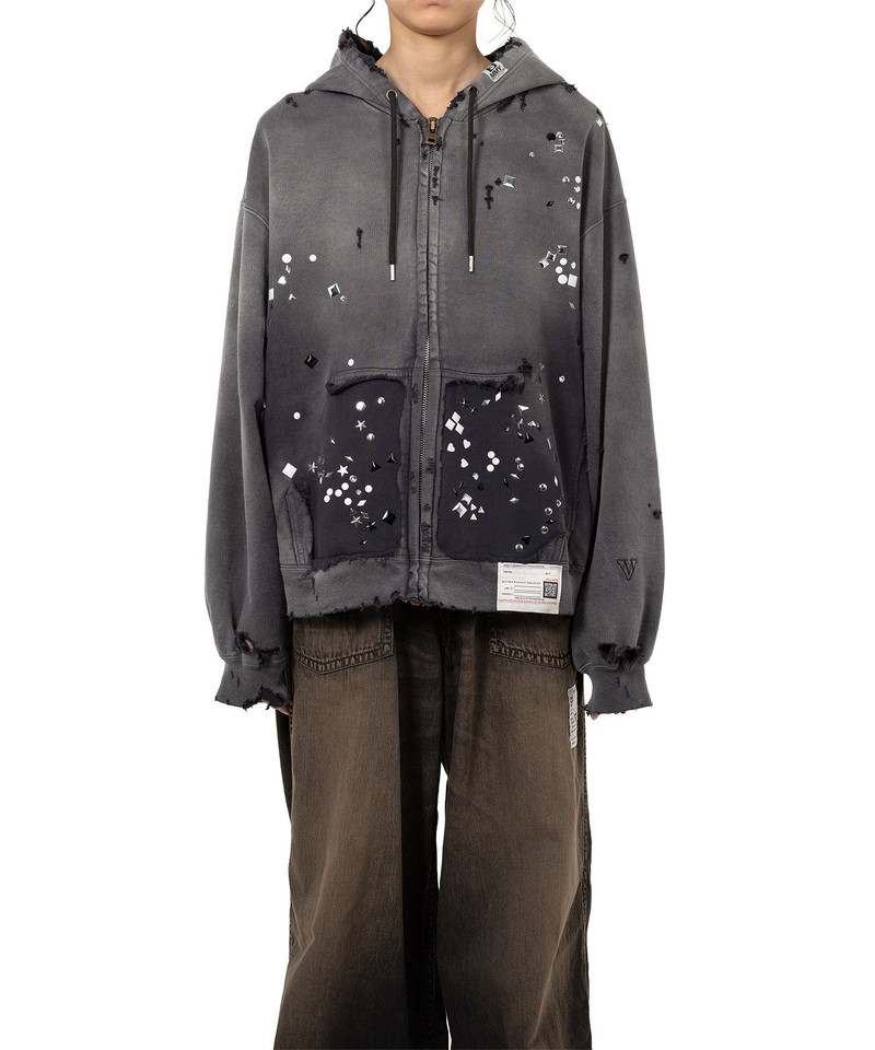 Sun Faded Like Embellished Zip-up Hoodie 2