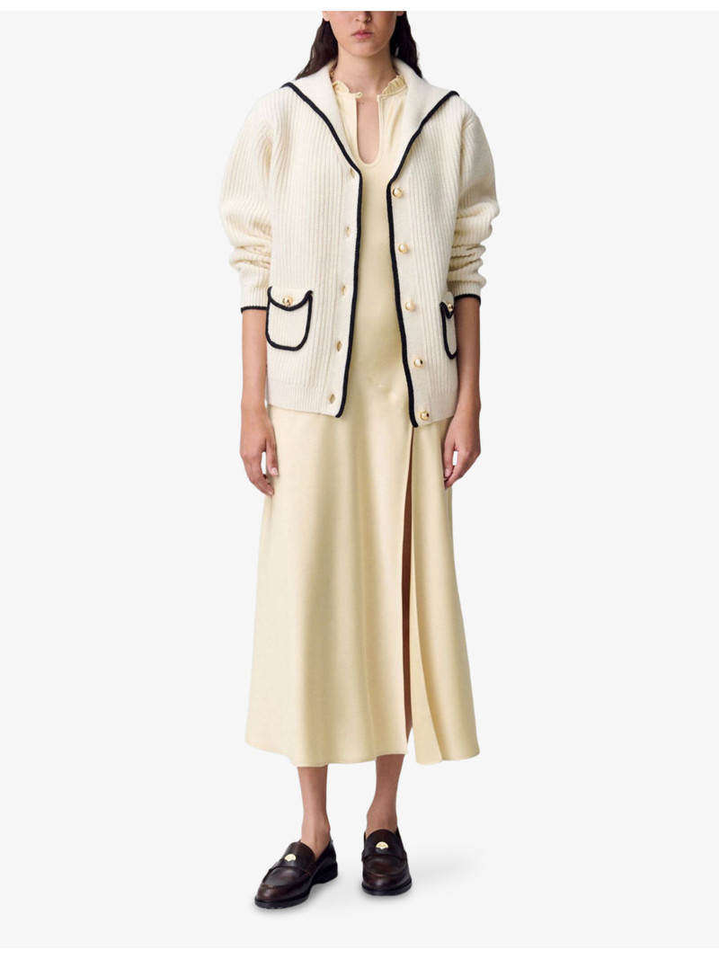 Claudie Pierlot Sailor-Collar Knitted Wool-Blend Cardigan outlook