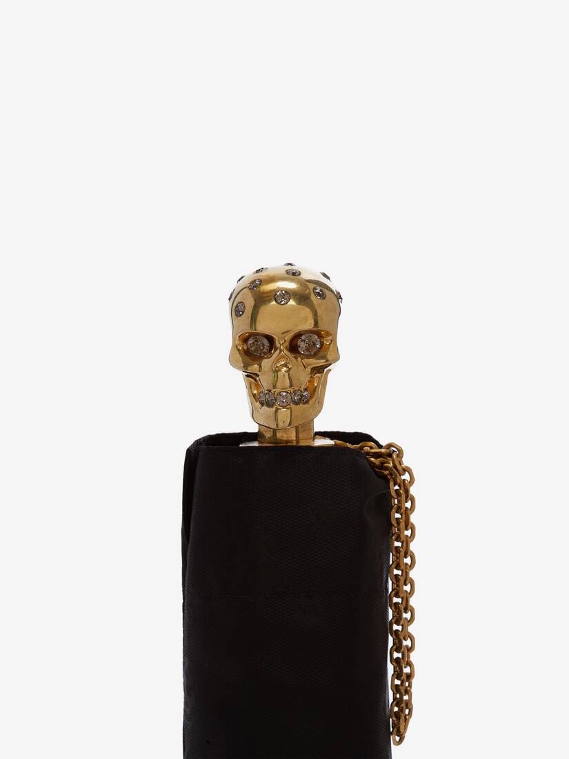 Skull Folded Umbrella in Black/gold - 4