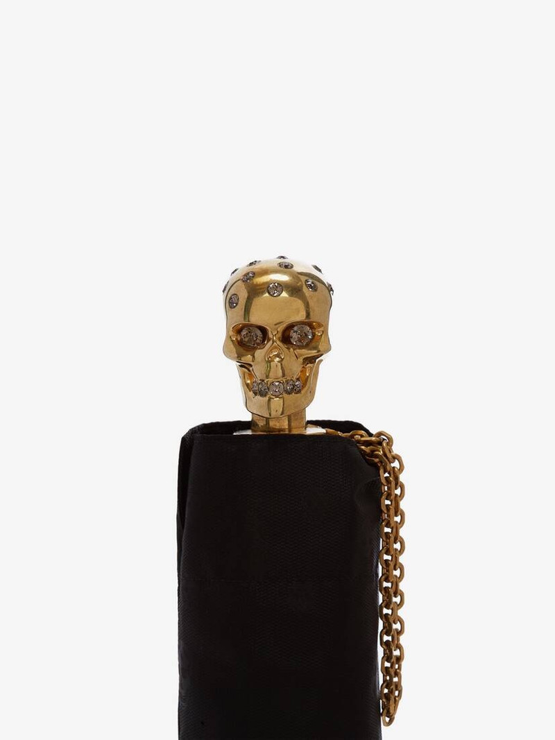 Skull Folded Umbrella in Black/gold 4