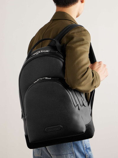 TOM FORD Suede-Trimmed Full-Grain Leather Backpack outlook