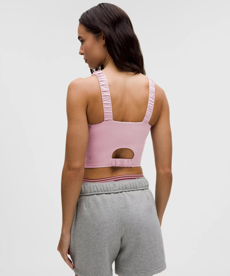 Ruched-Strap Cropped Keyhole Tank Top *Light Support, B/C Cup 3