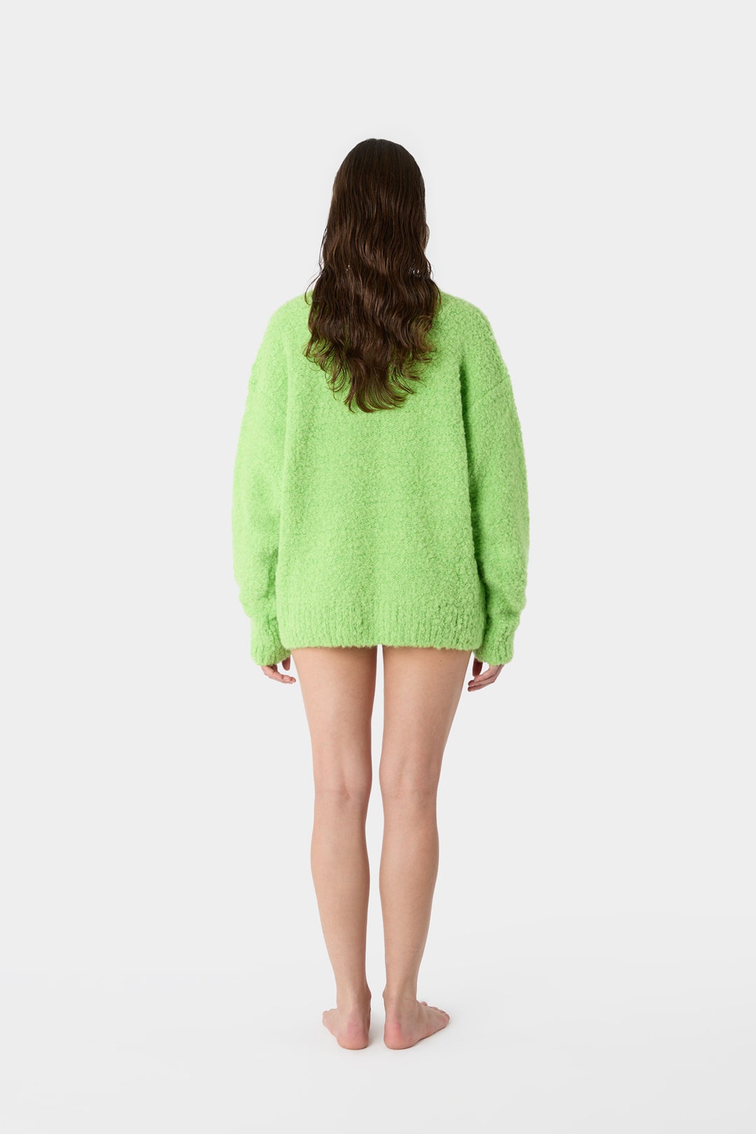 ASTRAKAN ROUND NECK SWEATER / acid green - 7