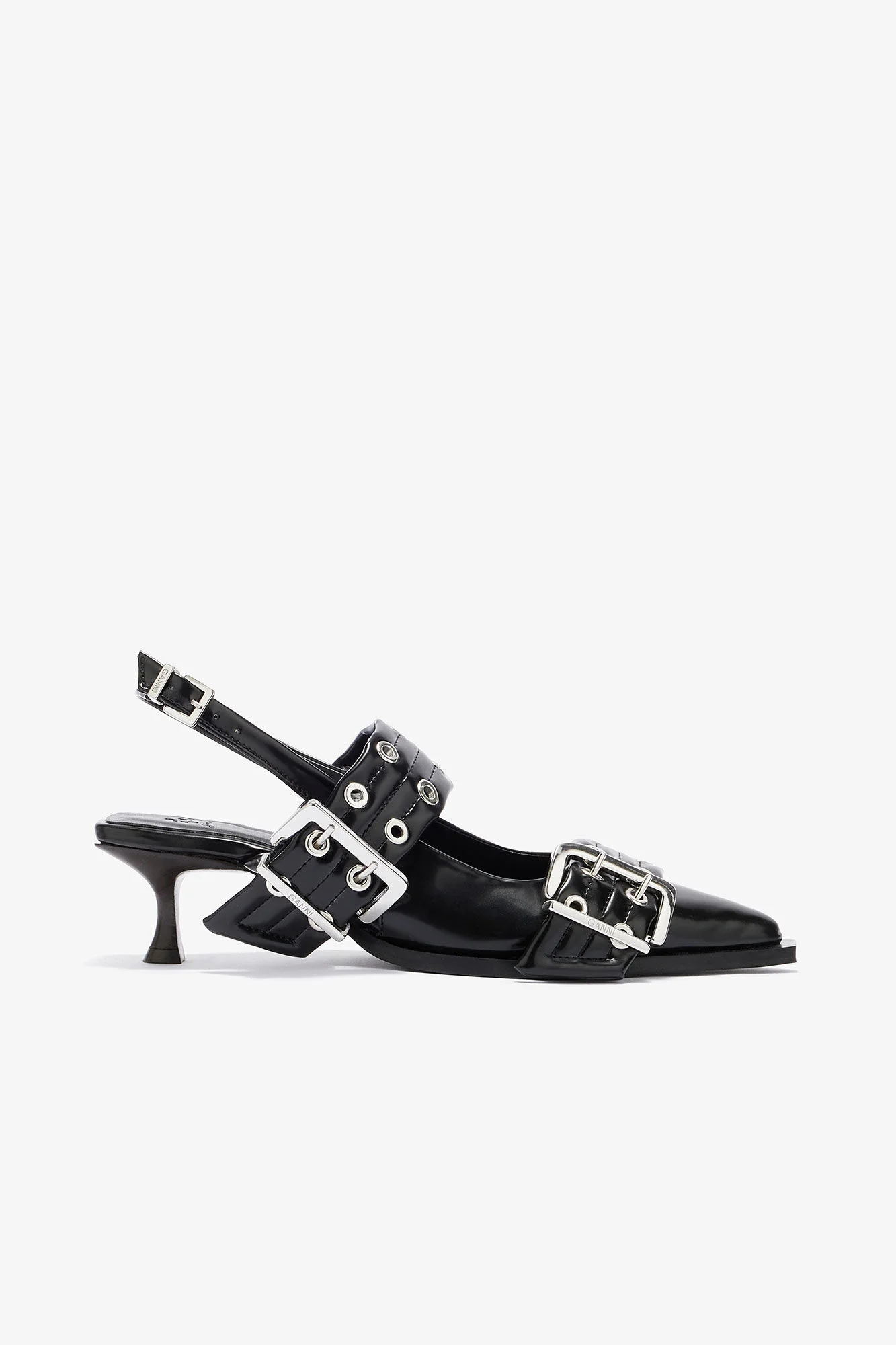 FEMININE BUCKLE HEELS IN BLACK - 1