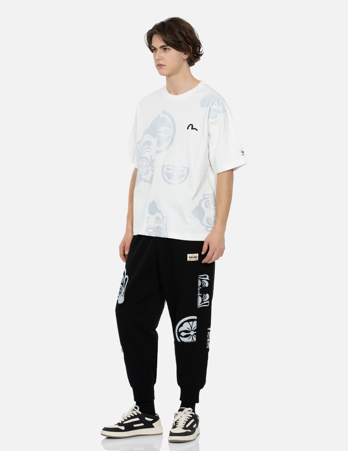 GODHEAD AND KAMON PRINT LOOSE FIT SWEATPANTS - 3