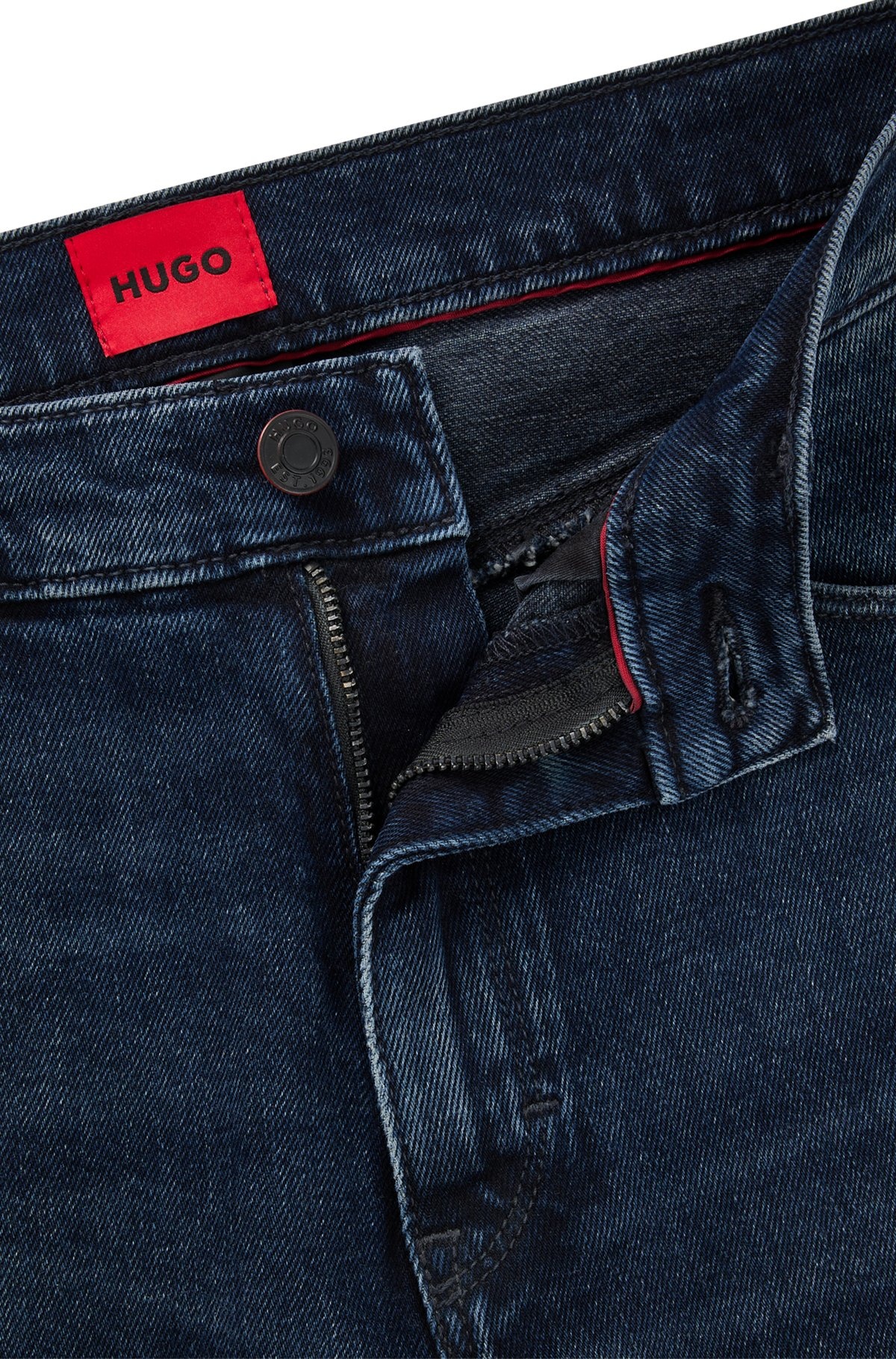 SLIM-FIT JEANS IN BLUE-BLACK STRETCH DENIM - 6