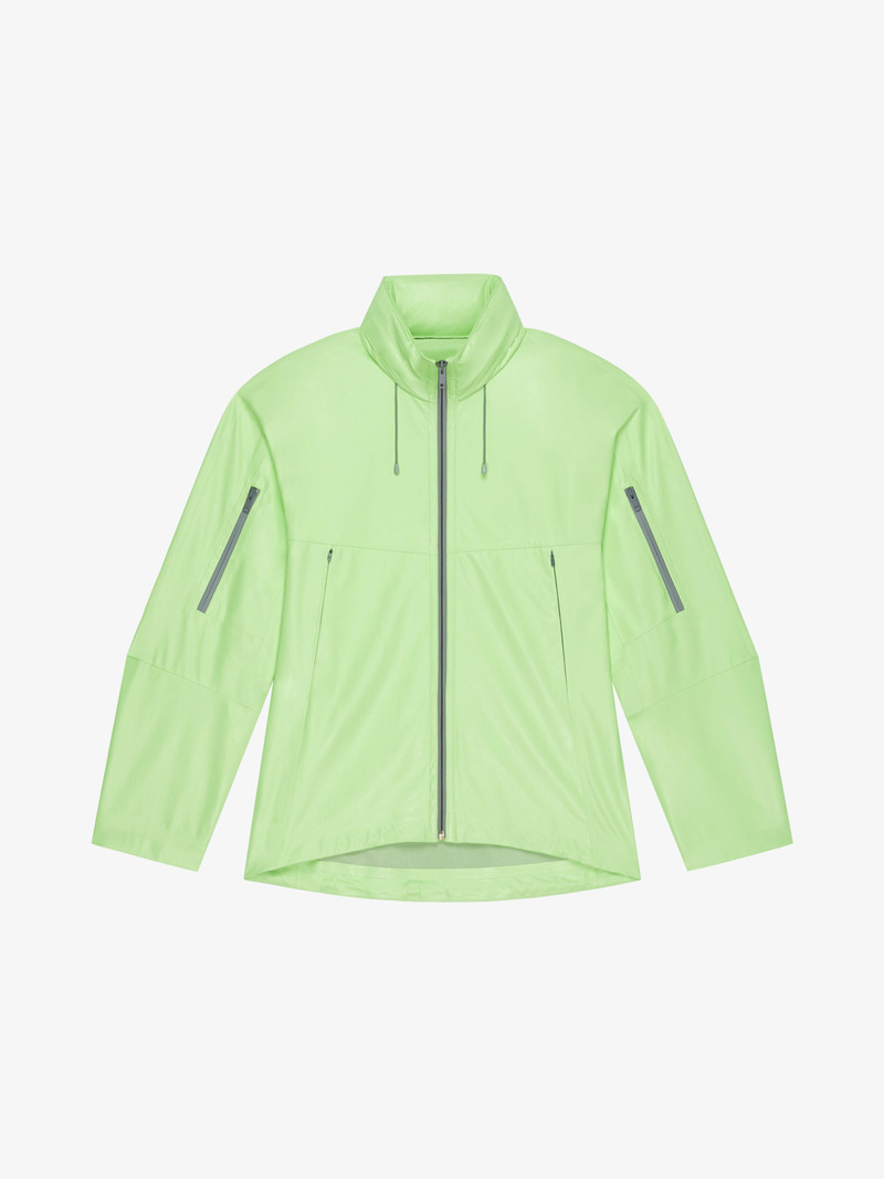 WINDBREAKER IN LEATHER WITH REFLECTIVE DETAILS 1