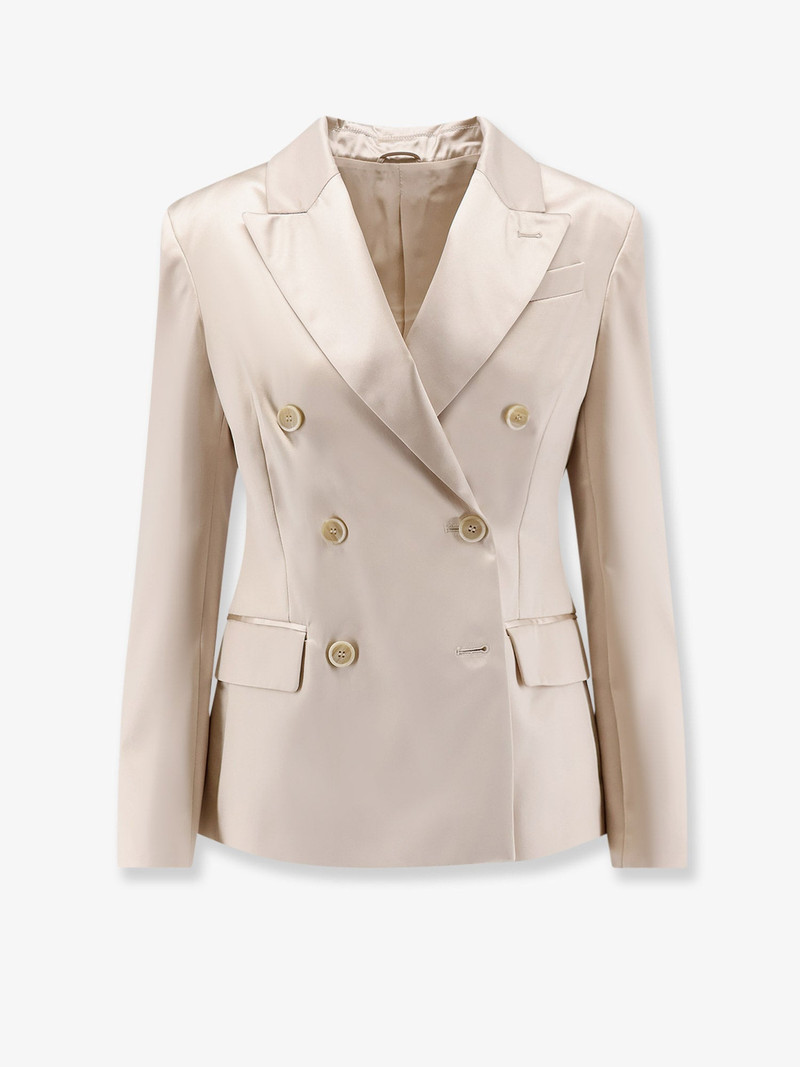 Double-Breasted Silk Blazer 1