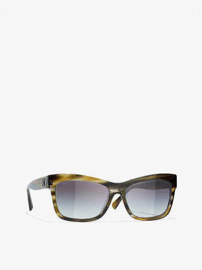 CHANEL CH5496B rectangle-frame tortoiseshell acetate sunglasses outlook